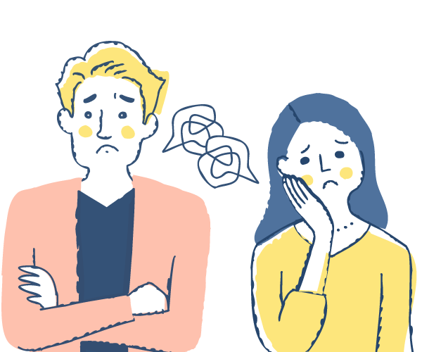 離婚問題で話がまとまらない夫婦イメージ
